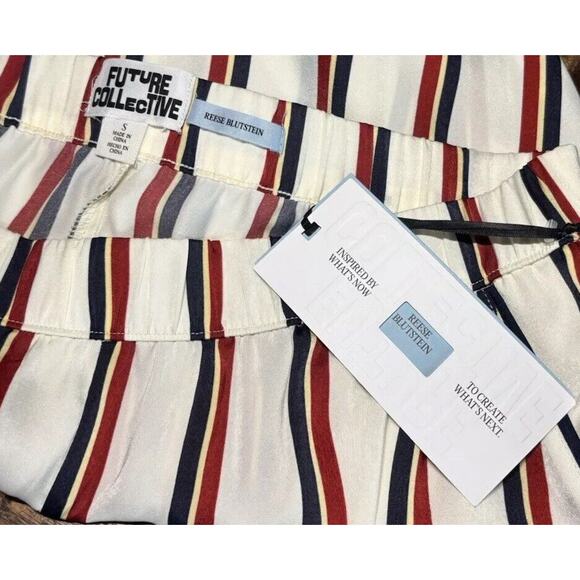 Women's Straight Leg Striped Pant Future Collective Reese Blutstein Size Small - Picture 6 of 9
